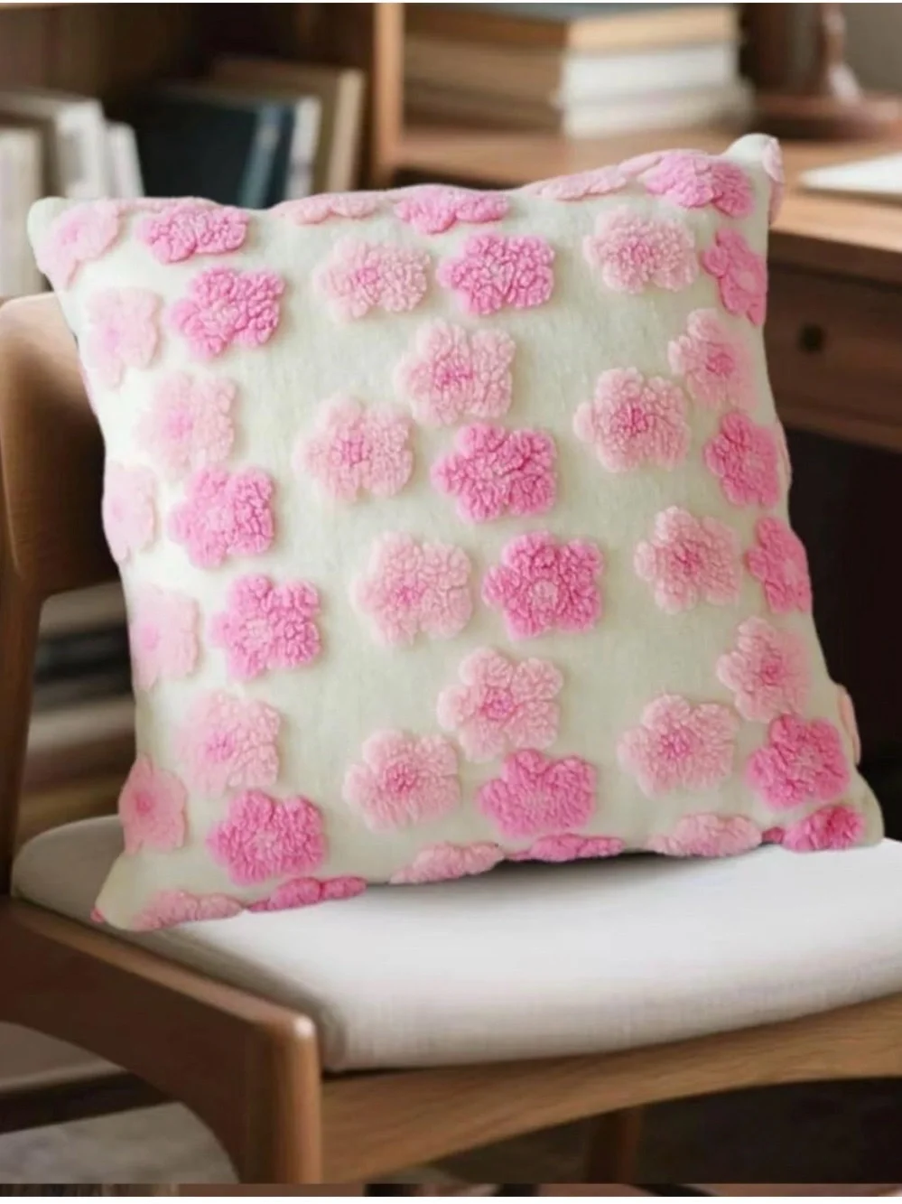 Plush Pink Floral Accent Pillow Set - Brand